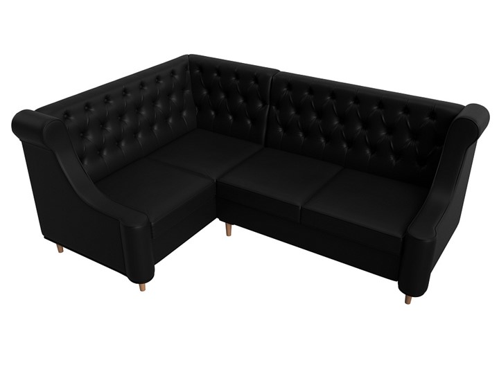 Угловой диван Бронкс, Черный (экокожа) в Элисте - изображение 3