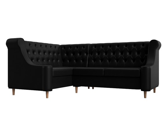 Угловой диван Бронкс, Черный (экокожа) в Элисте - изображение