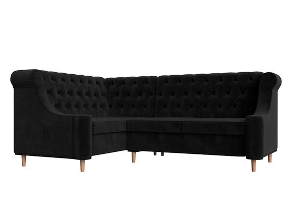 Угловой диван Бронкс, Черный (Велюр) в Элисте - изображение
