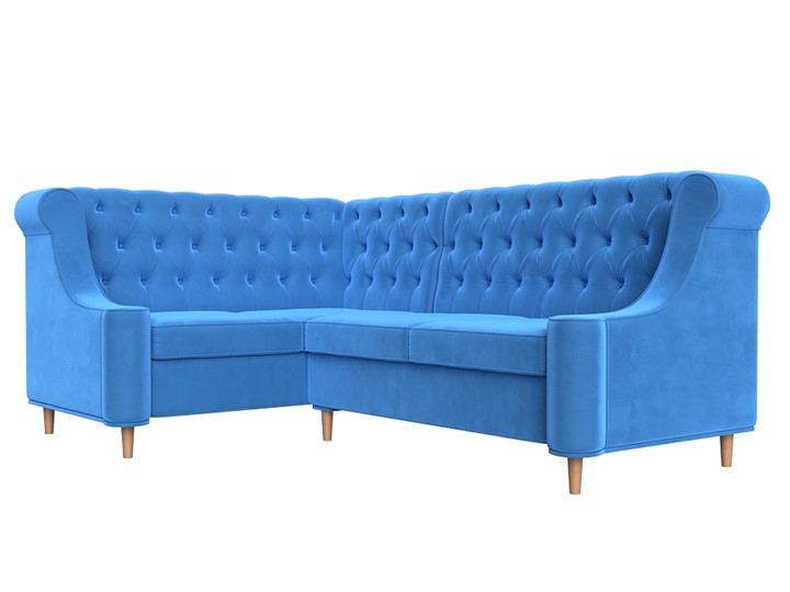 Угловой диван Бронкс, Голубой (Велюр) в Элисте - изображение 2