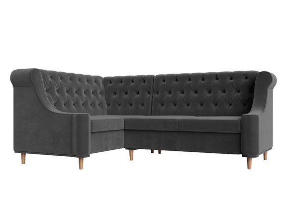 Угловой диван Бронкс, Серый (Велюр) в Элисте - изображение
