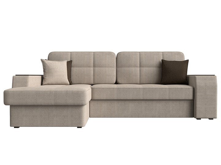 Угловой диван Брюссель, Бежевый/коричневый (рогожка) в Элисте - изображение 1