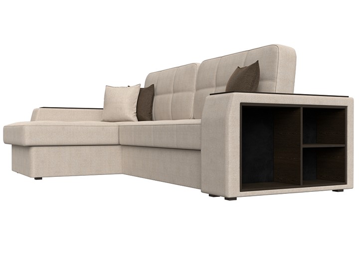 Угловой диван Брюссель, Бежевый/коричневый (рогожка) в Элисте - изображение 2