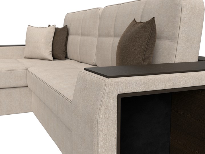 Угловой диван Брюссель, Бежевый/коричневый (рогожка) в Элисте - изображение 3