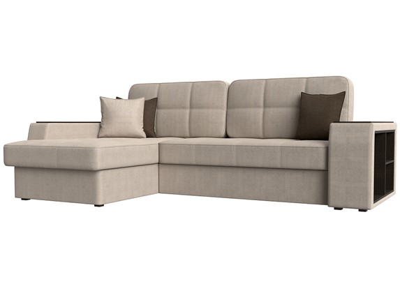 Угловой диван Брюссель, Бежевый/коричневый (рогожка) в Элисте - изображение