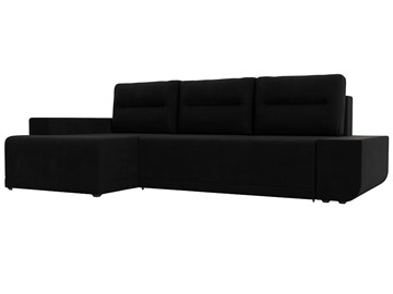 Угловой диван для гостиной Чикаго, Черный (микровельвет) в Элисте