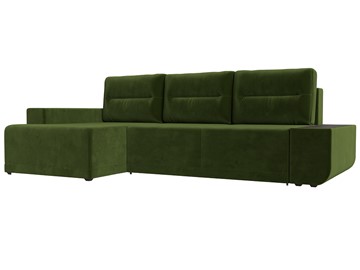 Угловой диван для гостиной Чикаго, Зеленый (микровельвет) в Элисте
