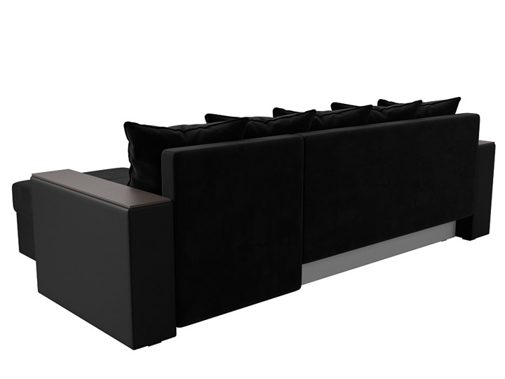 Угловой диван Дубай Лайт, Черный/Черный (велюр/экокожа) в Элисте - изображение 7