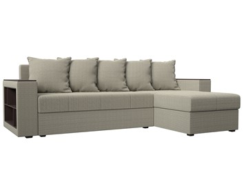 Угловой диван с оттоманкой Дубай Лайт, Корфу 02 (рогожка) в Элисте