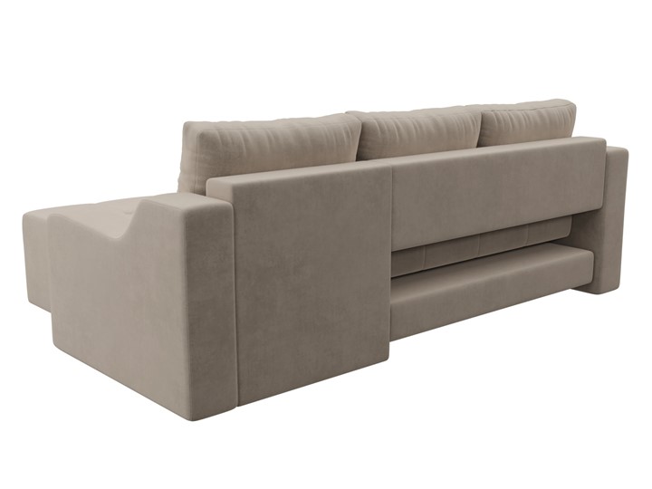 Угловой диван для гостиной Элида, Бежевый (велюр) в Элисте - изображение 4