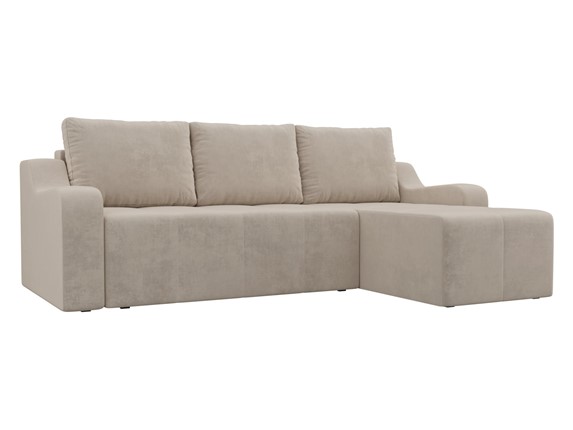 Угловой диван для гостиной Элида, Бежевый (велюр) в Элисте - изображение