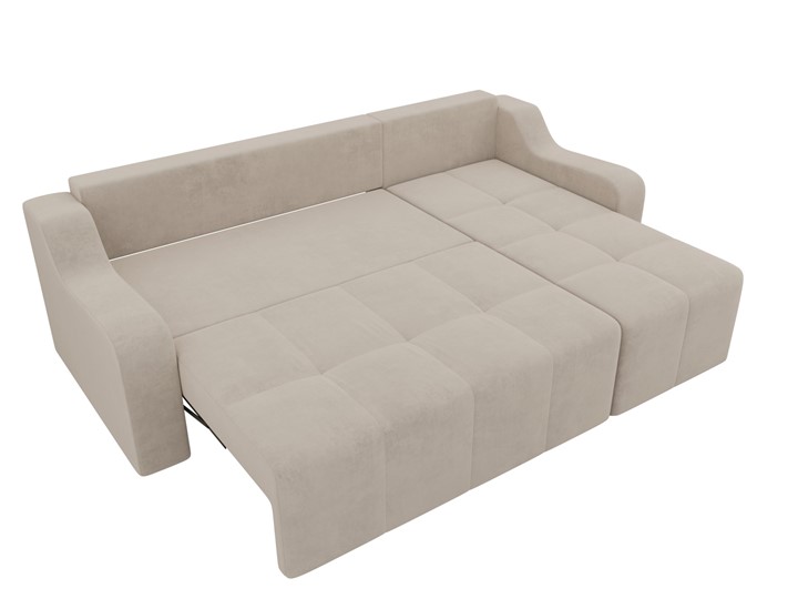 Угловой диван для гостиной Элида, Бежевый (велюр) в Элисте - изображение 7