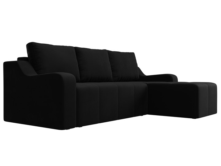 Угловой диван для гостиной Элида, Черный (велюр) в Элисте - изображение 3