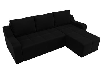 Угловой диван для гостиной Элида, Черный (велюр) в Элисте - предосмотр 5