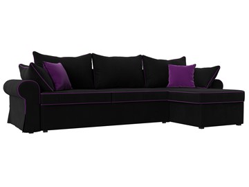 Угловой диван для гостиной Элис, Черный (микровельвет) в Элисте