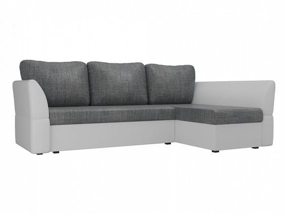 Угловой диван Гесен, Серый/Белый (рогожка/экокожа) в Элисте - изображение