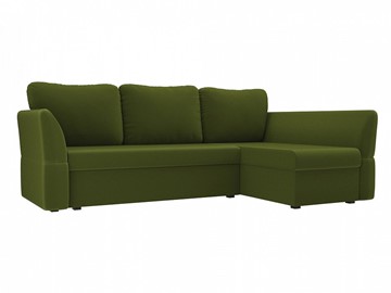 Угловой раскладной диван Гесен, Зеленый (микровельвет) в Элисте