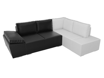 Угловой раскладной диван Хавьер, Черный/Белый (экокожа) в Элисте - предосмотр 5