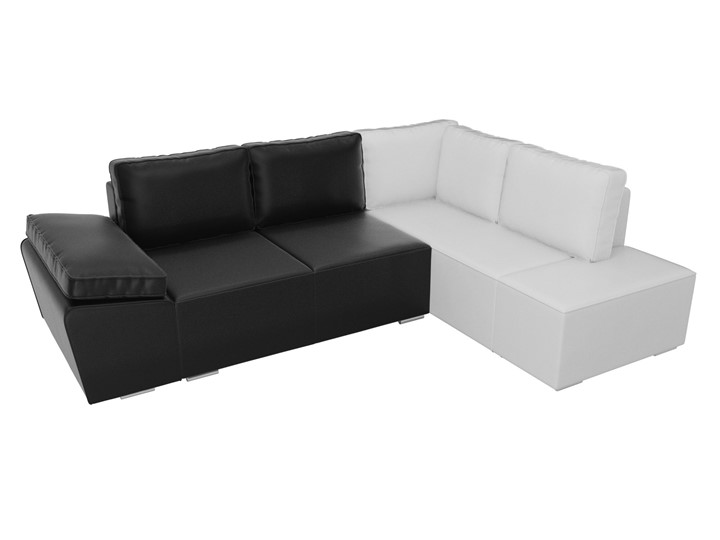 Угловой раскладной диван Хавьер, Черный/Белый (экокожа) в Элисте - изображение 5