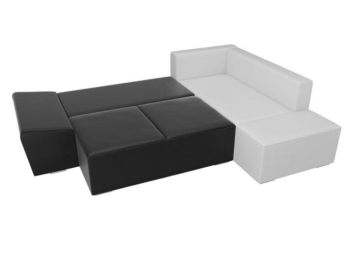 Угловой раскладной диван Хавьер, Черный/Белый (экокожа) в Элисте - изображение 7