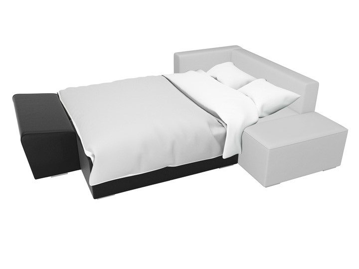 Угловой раскладной диван Хавьер, Черный/Белый (экокожа) в Элисте - изображение 8