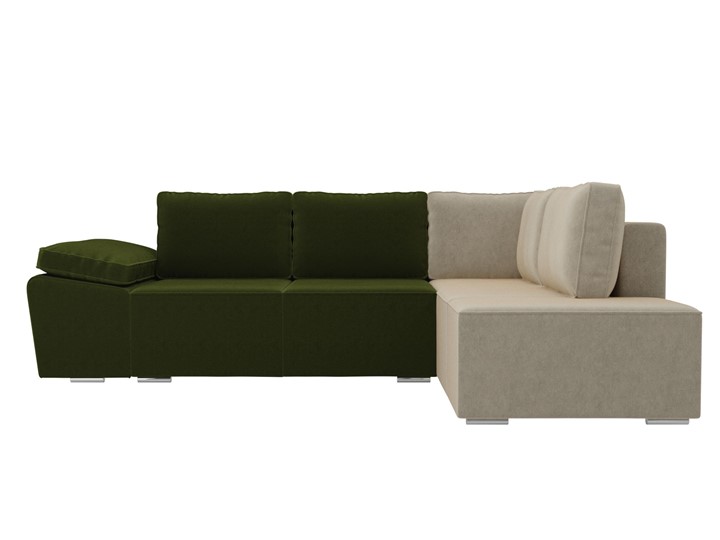Угловой диван Хавьер, Зеленый/Бежевый (микровельвет) в Элисте - изображение 3