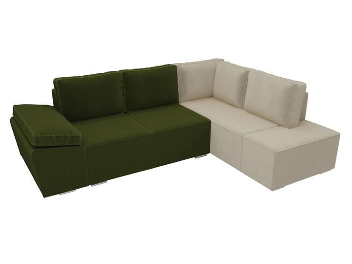Угловой диван Хавьер, Зеленый/Бежевый (микровельвет) в Элисте - изображение 5