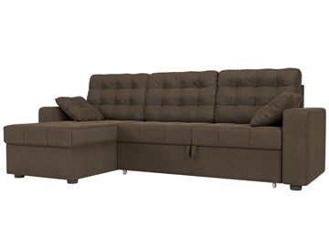 Угловой диван с оттоманкой Камелот, Коричневый (рогожка) в Элисте - предосмотр
