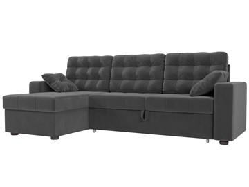 Угловой диван с оттоманкой Камелот, Серый (велюр) в Элисте - предосмотр