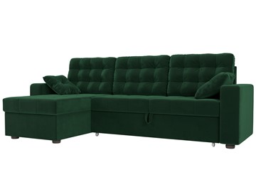 Угловой диван с оттоманкой Камелот, Зеленый (велюр) в Элисте