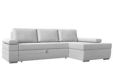 Угловой диван с оттоманкой Канкун, Белый (экокожа) НПБ в Элисте - предосмотр