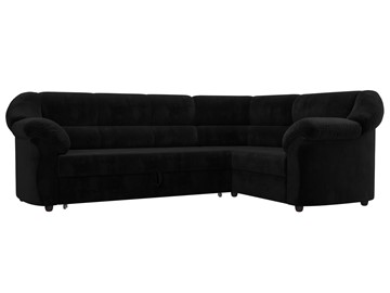 Угловой диван для гостиной Карнелла, Черный (велюр) в Элисте - предосмотр