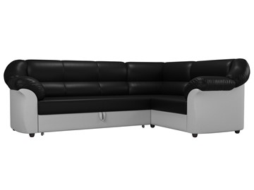 Большой угловой диван Карнелла, Черный/Белый (экокожа) в Элисте - предосмотр