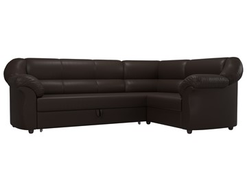 Угловой диван для гостиной Карнелла, Коричневый (экокожа) в Элисте - предосмотр