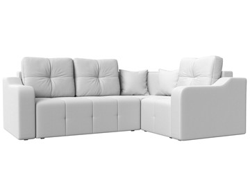 Угловой диван для гостиной Кембридж, Белый (экокожа) в Элисте - предосмотр