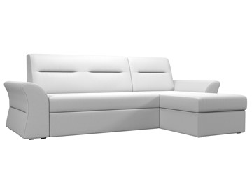 Угловой диван с оттоманкой Клайд, Белый (экокожа) в Элисте - предосмотр