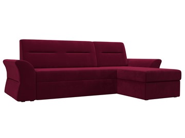 Угловой диван с оттоманкой Клайд, Бордовый (микровельвет) в Элисте - предосмотр
