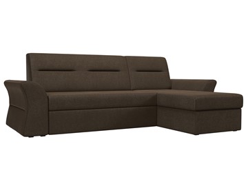 Угловой диван с оттоманкой Клайд, Коричневый (рогожка) в Элисте - предосмотр