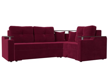 Угловой раскладной диван Комфорт, Бордовый (микровельвет) в Элисте - предосмотр
