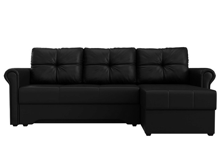 Угловой раскладной диван Леон боннель, Черный (Экокожа) в Элисте - изображение 8