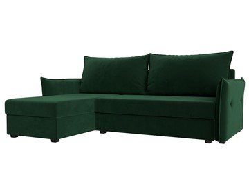 Угловой раскладной диван Лига-004, Зеленый (Велюр) в Элисте