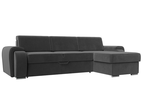 Угловой диван Лига-025, Серый (Велюр) в Элисте - изображение
