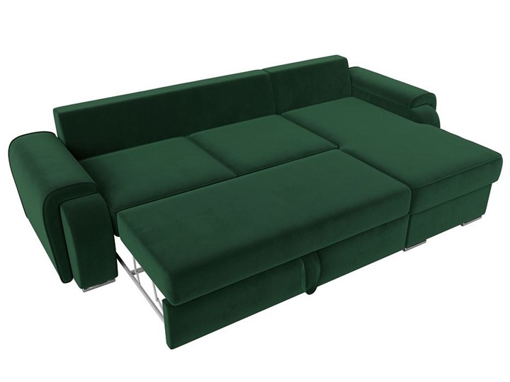 Угловой раскладной диван Лига-025, Зеленый (Велюр) в Элисте - изображение 1