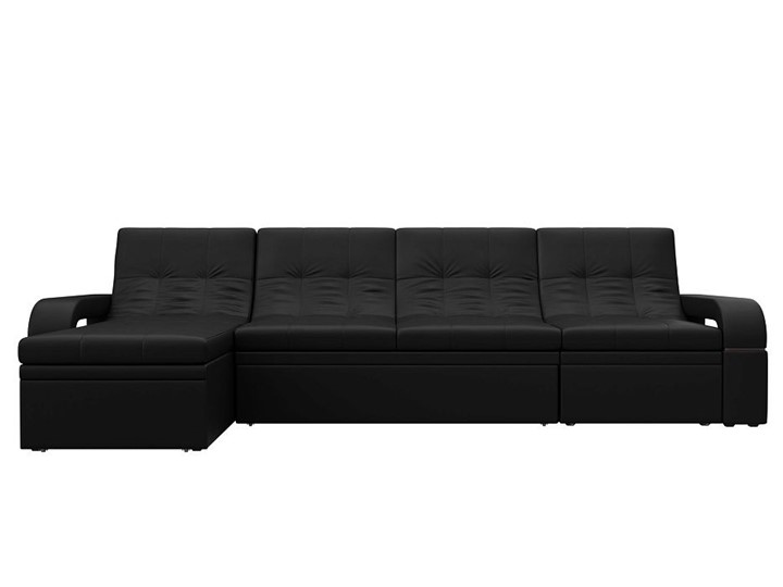 Угловой раскладной диван Лига-035 Лонг, Черный (Экокожа) в Элисте - изображение 7