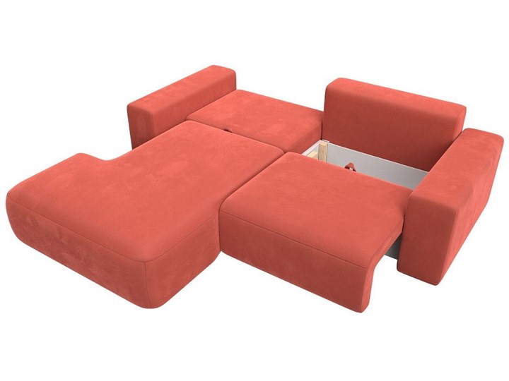 Угловой диван Лига-036 Классик, Коралловый (Микровельвет) в Элисте - изображение 2