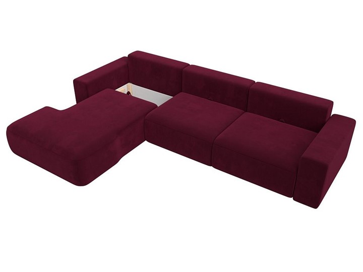 Угловой диван Лига-036 Классик лонг, Бордовый (Микровельвет) в Элисте - изображение 1