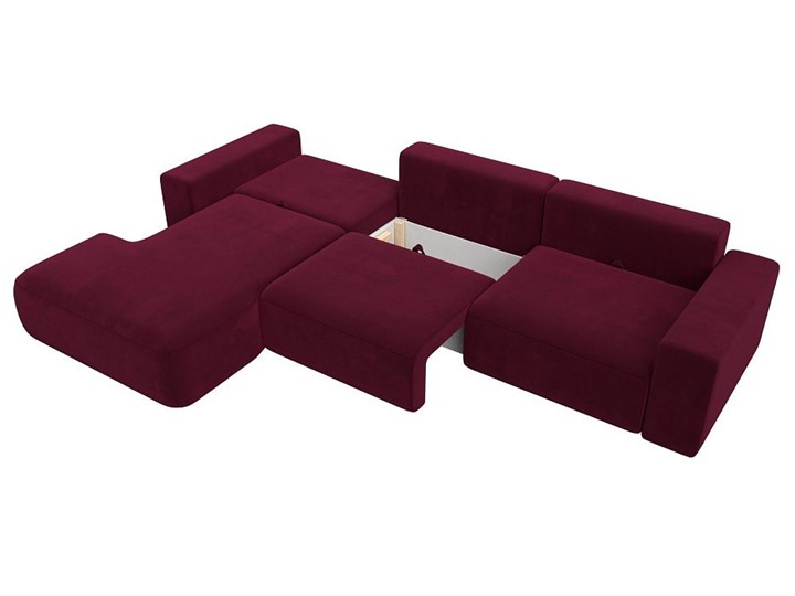 Угловой диван Лига-036 Классик лонг, Бордовый (Микровельвет) в Элисте - изображение 2
