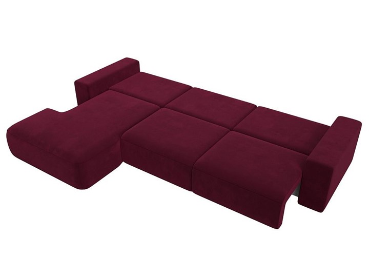 Угловой диван Лига-036 Классик лонг, Бордовый (Микровельвет) в Элисте - изображение 4