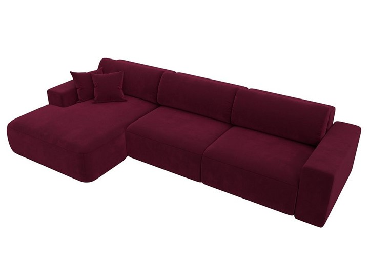 Угловой диван Лига-036 Классик лонг, Бордовый (Микровельвет) в Элисте - изображение 6