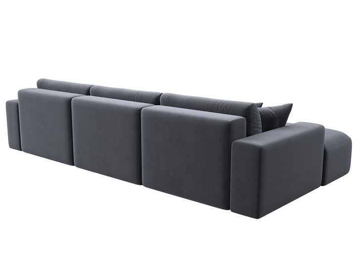 Угловой диван Лига-036 Классик лонг, Серый (велюр) в Элисте - изображение 5